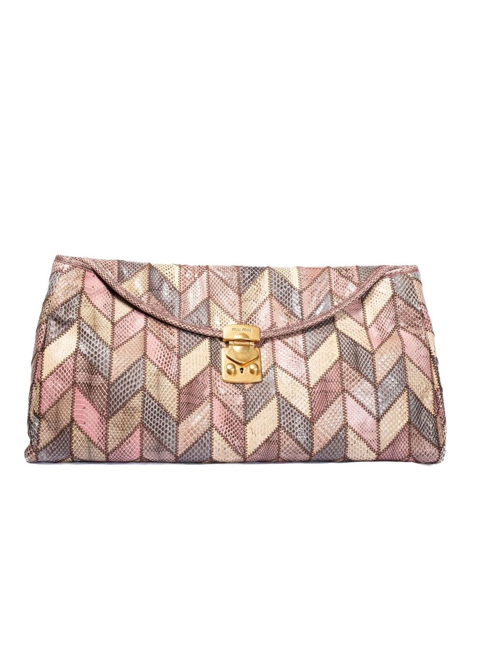 Snakeskin Patchwork Miu Miu Clutch